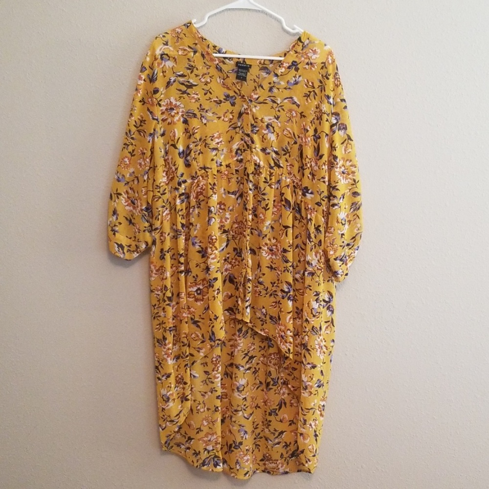 LEXIE - YELLOW CHIFFON BABYDOLL TUNIC